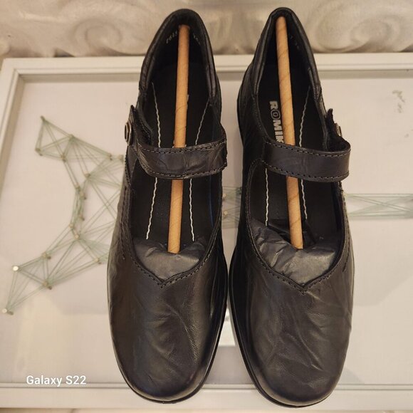Romika Black Leather "Cassie 50" Mary Janes. NIB. Size EU 38/US 7-7.5 - Picture 3 of 11